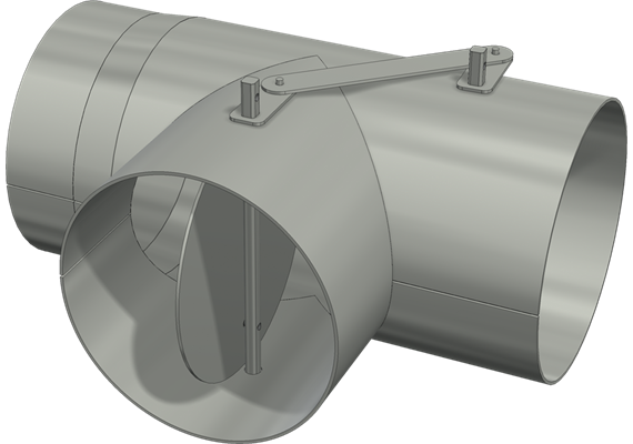 Abgas Doppel-Umlenkklappe D180x180x180