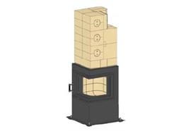 BRULA Eck-Feuerraum komplett  Türanschlag rechts - 50/50/6.5 cm