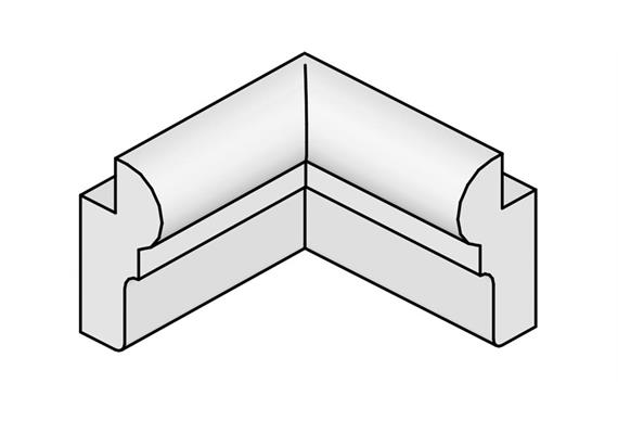 BRULApor Pick-Simsecke 90° (innen)