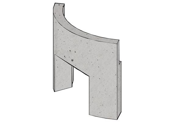 BRULApor Radius-Ganzteilsockel R 440, Höhe 450mm, mit Segmentbogenauss.