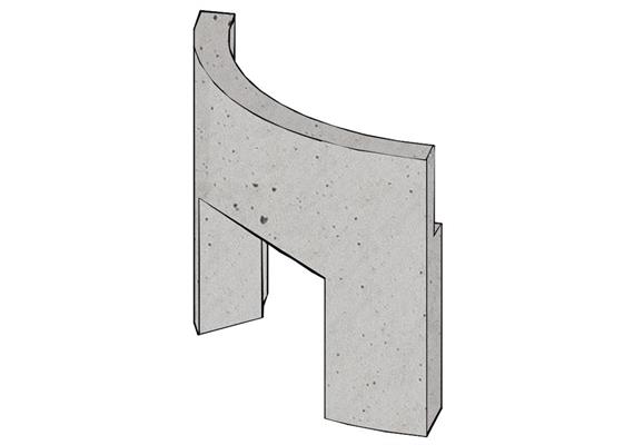 BRULApor Radius-Ganzteilsockel R 660, Höhe 450mm, mit Segmentbogenauss.