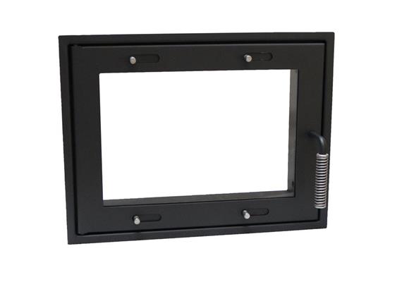 Heiztüre GT01, schwarz,  mit / ohne Luftschieber - 46 / 35 cm