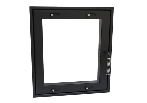 Heiztüre GT06, schwarz,  mit / ohne Luftschieber - 44 / 48 cm