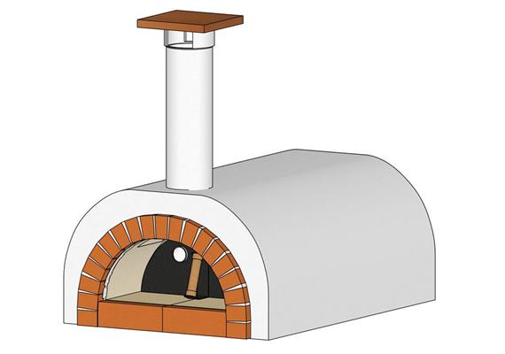 Kompletter Pizzaofenbausatz, verputzt,  alternative Front - 80 x 60 cm