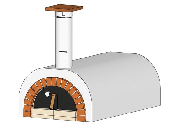 Kompletter Pizzaofenbausatz, verputzt,  normale Front - 120 x 60 cm