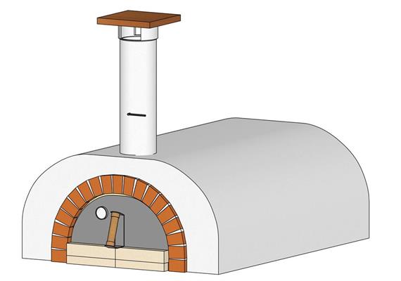 Kompletter Pizzaofenbausatz, verputzt,  normale Front - 120 x 80 cm