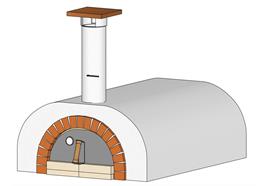 Kompletter Pizzaofenbausatz, verputzt,  normale Front - 120 x 80 cm