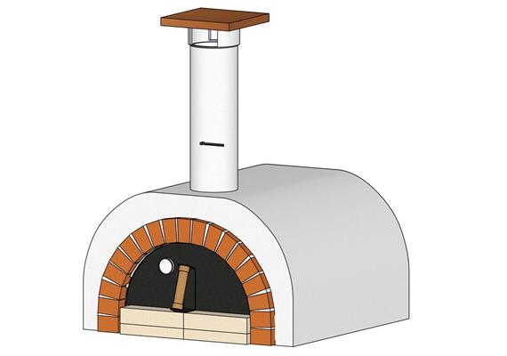 Kompletter Pizzaofenbausatz, verputzt,  normale Front - 60 x 60 cm