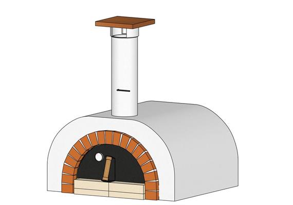 Kompletter Pizzaofenbausatz, verputzt,  normale Front - 60 x 70 cm