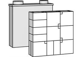 MHK 75, 810x780x275mm, Eingang 180mm, Ausgang 160mm