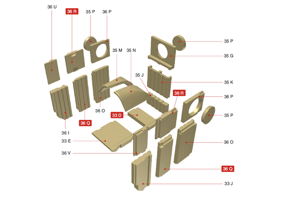 Schamotte-Paket Profi W12+P12 m Aufs.sp