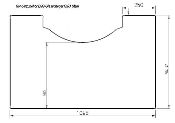 Vorlegeplatte für Skanderborg Kaminofen Gira Stei