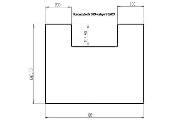 Vorlgegeplatte für Skanderborg Kaminofen Ferro