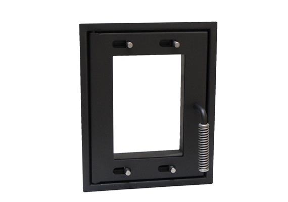 Heiztüre GT 02, schwarz,  mit / ohne Luftschieber - 26.5 / 33 cm