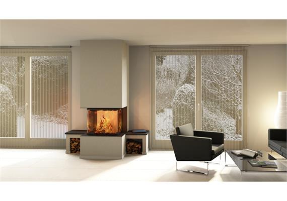 Komplett-Speichercheminée New Trilineum - B176/T82/H240 cm