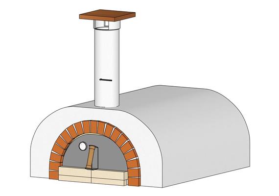 Kompletter Pizzaofenbausatz, verputzt,  normale Front - 100 x 80 cm