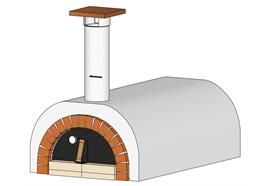 Kompletter Pizzaofenbausatz, verputzt,  normale Front - 120 x 60 cm