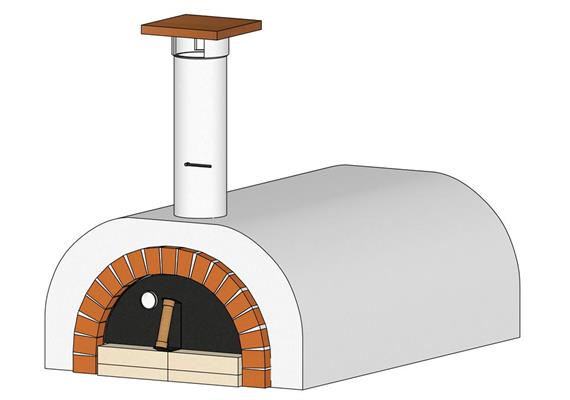 Kompletter Pizzaofenbausatz, verputzt,  normale Front - 120 x 70 cm