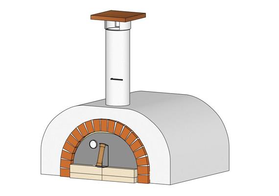 Kompletter Pizzaofenbausatz, verputzt,  normale Front - 60 x 80 cm