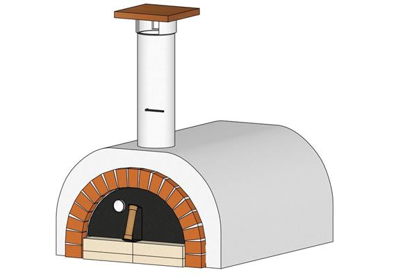 Kompletter Pizzaofenbausatz, verputzt,  normale Front - 80 x 60 cm