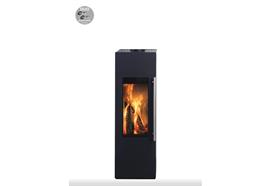 Skanderborg Kaminofen  Ferro Da  Stahl schwarz  Abgang hinten