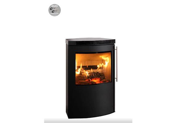 Skanderborg Kaminofen  Tiva Da  Stahl schwarz  Abgang oben