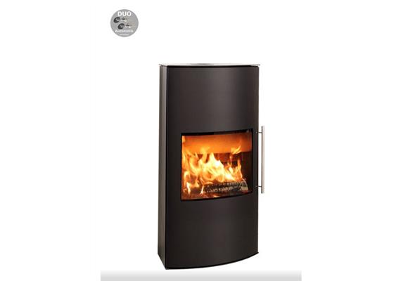 Skanderborg Kaminofen  Tiva L Da  Stahl schwarz  Abgang oben