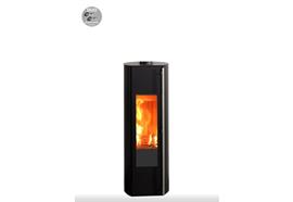 Skanderborg Kaminofen  Zio Da  Stahl schwarz  Abgang oben