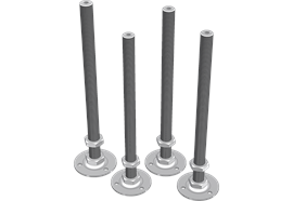 Stellfuss M16x250 mit Mutter DIN 439 zn