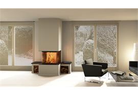 Komplett-Speichercheminée New Trilineum - B176/T82/H240 cm