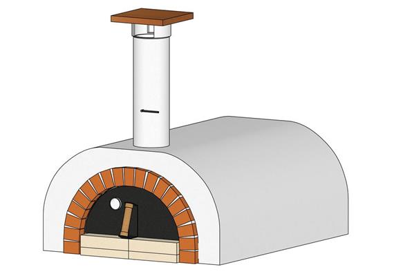 Kompletter Pizzaofenbausatz, verputzt,  normale Front - 100 x 70 cm