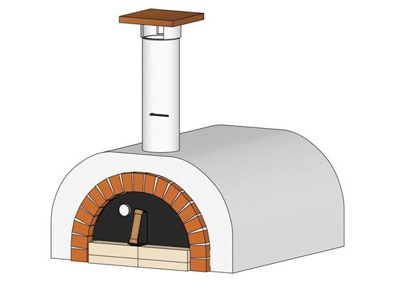 Kompletter Pizzaofenbausatz, verputzt,  normale Front - 80 x 70 cm