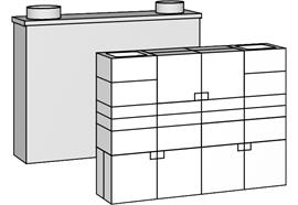 MHK 100, 1065x780x275mm, Eingang 180mm, Ausgang 160mm