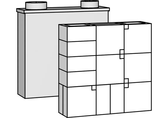 MHK 75, 810x780x275mm, Eingang 180mm, Ausgang 160mm