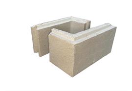 Schamotte A35 Nut + Falz Eckstein rechts - 30/15/6,5 cm