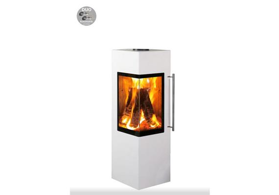 Skanderborg Kaminofen  Cali Da  Stahl weiss  Abgang oben