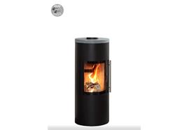 Skanderborg Kaminofen  Niro Da  Stahl schwarz  Abgang hinten