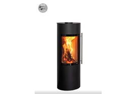 Skanderborg Kaminofen  Veron Da  Stahl schwarz  Abgang oben