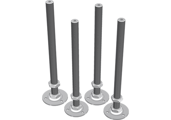 Stellfuss M16x 80 mit Mutter DIN 439 zn