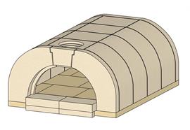 Systemofengewölbe mit normaler Front - 100 / 70 cm