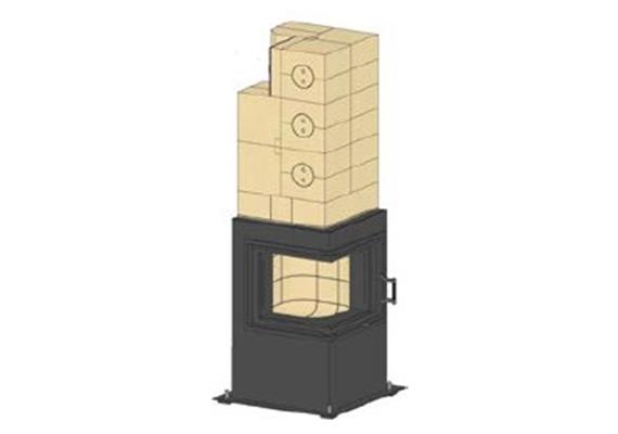 BRULA Eck-Feuerraum komplett  Türanschlag links - 50/50/6.5 cm
