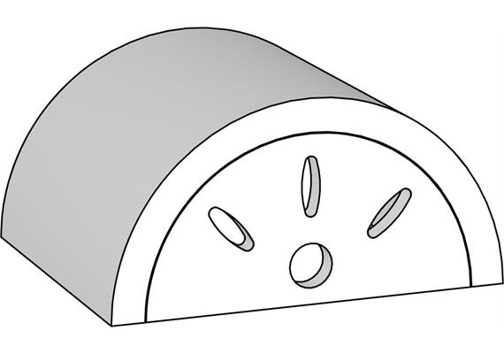 BRULapor Gewölbeelement, Innenradius 220mm, L=600mm, mit Einlage (1 St.)