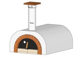 Kompletter Pizzaofenbausatz, verputzt,  normale Front - 100 x 70 cm