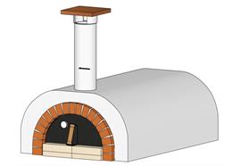 Kompletter Pizzaofenbausatz, verputzt,  normale Front - 120 x 70 cm