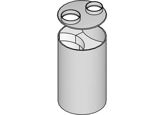 Modul-Radiusheizkasten D=450, Höhe 750mm, Eingang 160mm, Ausgang 160mm