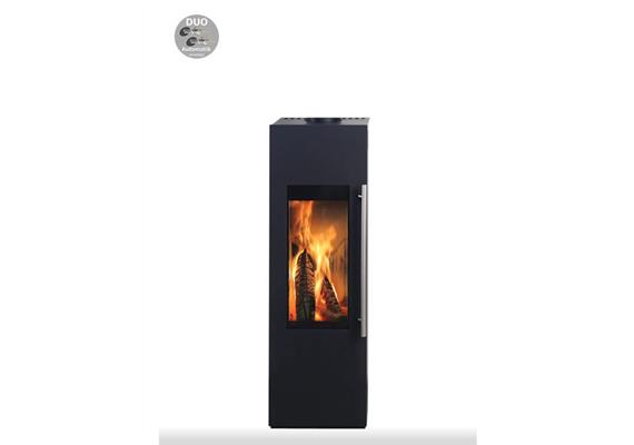 Skanderborg Kaminofen  Ferro Da  Stahl schwarz  Abgang oben