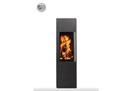 Skanderborg Kaminofen  Ferro Da  Stahl schwarz  Abgang oben