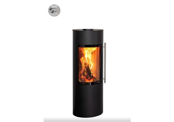 Skanderborg Kaminofen  Veron Da  Stahl schwarz  Abgang hinten